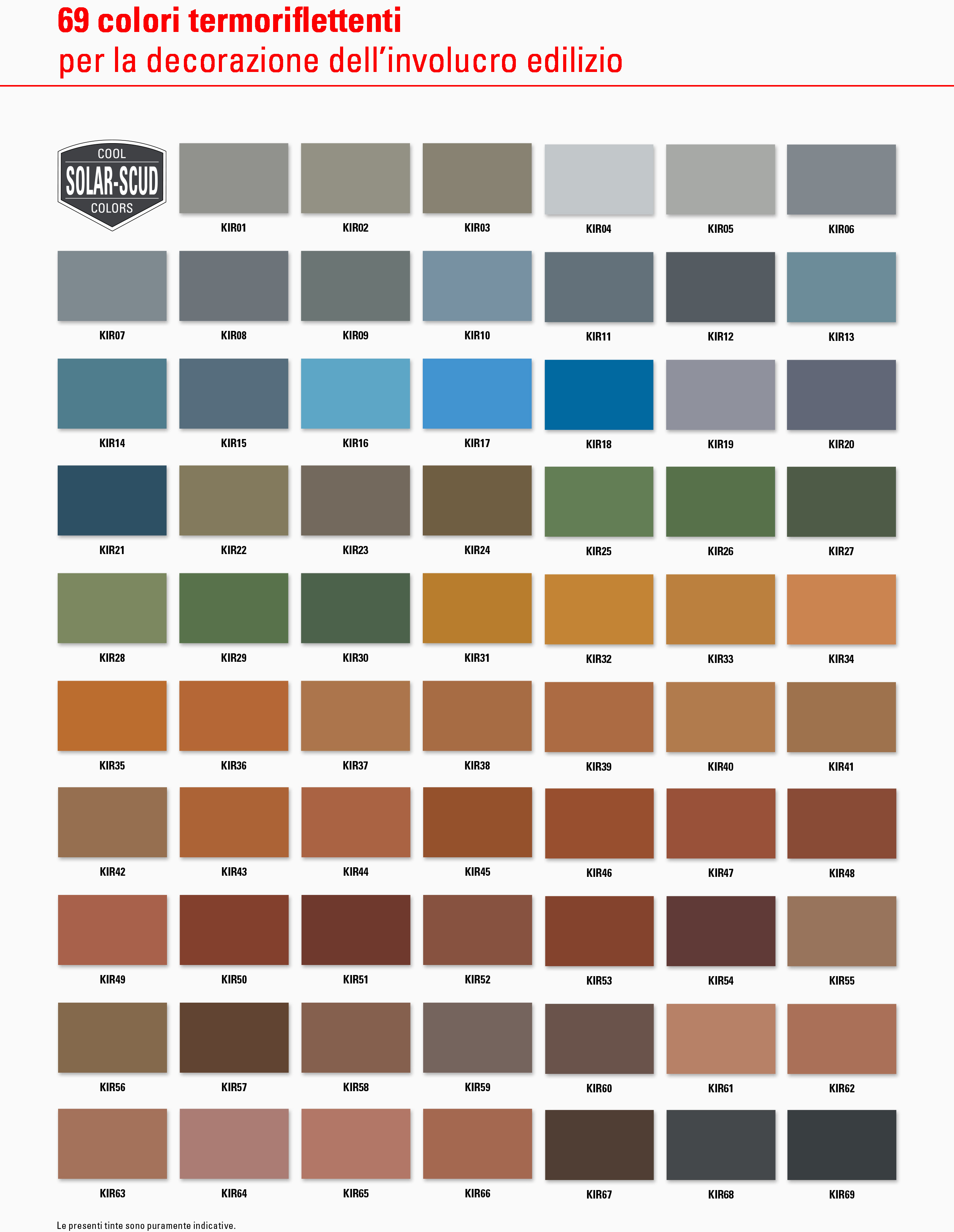 cartella colori solar scud kerakoll colori termoriflettenti